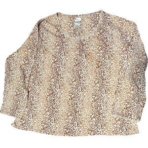 Secret Treasures Women’s Top 3X Pajama Animal Print Loungewear Stretchy Soft